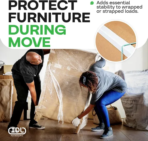 Vista 6 de IDL Packaging Protector de borde de cartón negro de 2 x 2 x 48 pulgadas (paquete de 20) – Protectores de esquinas para envío, almacenamiento