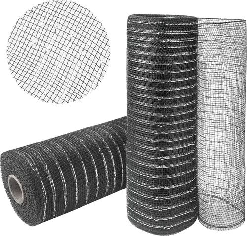 Vista 11 de 2 rollos de cinta de malla verde manzana decorativa de 10 pulgadas x 30 pies, rollos de malla de poli verde lima para suministros de corona DIY