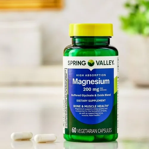 Vista 3 de H4U Mezcla de glicinato y óxido de magnesio 200 mg - Suplemento de magnesio de alta absorción - Apoya la relajación, la salud muscular y ósea - 60