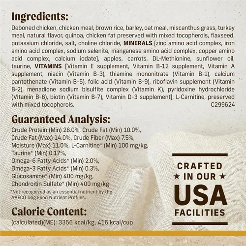 Vista 4 de Merrick Healthy Grains - Alimento seco prémium para perros adultos, croquetas saludables y naturales, receta de peso saludable, bolsa de 4.0 libras
