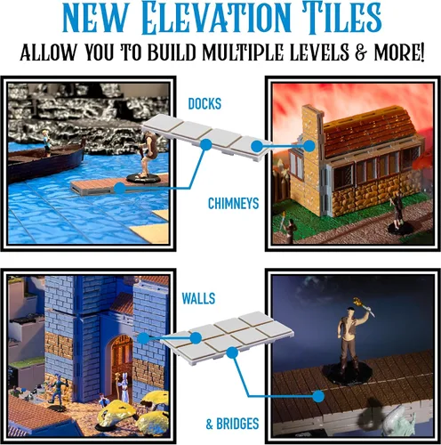 Vista 4 de Monster Adventure Terrain - Juego de mejora de constructor (212 piezas) - Sistema de mazmorra intercambiable 3D con 24 azulejos nuevos - Construye