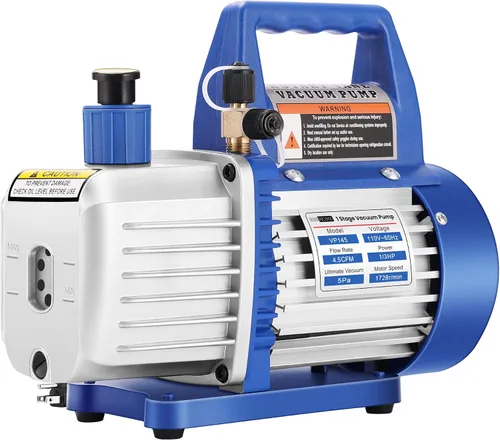 Vista 13 de VIVOHOME Bomba de vacío de aire de paletas rotativas de una etapa, 110V, potencia de 1/4 HP, 3.5 CFM con botella de aceite HVAC Vacuum Pump for