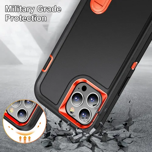 Vista 7 de IDweel Funda para iPhone 12 Pro Max con soporte, protección resistente, a prueba de golpes, antiarañazos, ajuste delgado, funda protectora