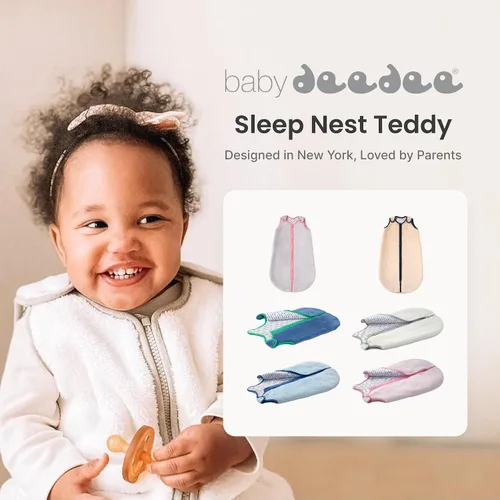 Vista 8 de baby deedee Sleep Nest Teddy Saco de Dormir para Bebé, Gris Bubble Gum, Pequeño (0-6 Mes) (168)