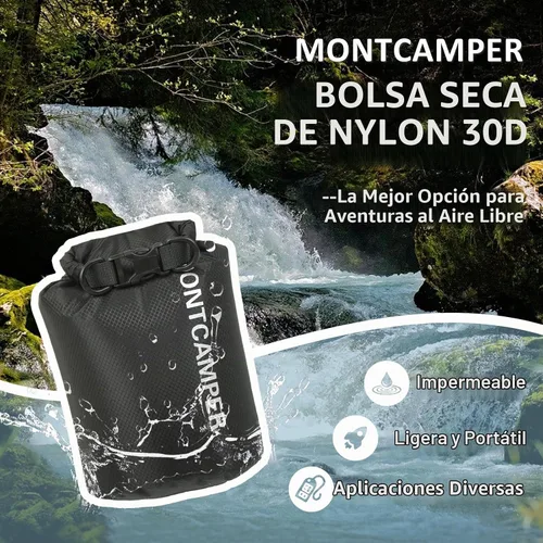 Vista 2 de Bolsa seca impermeable de 30D nailon - Adecuada para senderismo, kayak y rafting - Bolsa de almacenamiento impermeable portátil con cierre de rollo