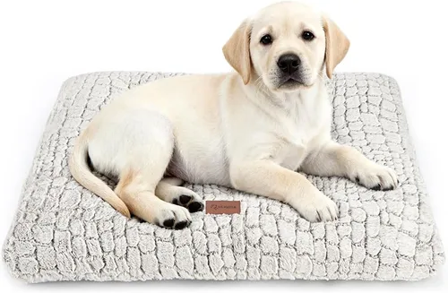Vista 33 de Alfombrilla de cama para perro, suave y mullida, para jaula de perro, cama para perros pequeños, medianos y grandes, y gatos, lavable Marrón