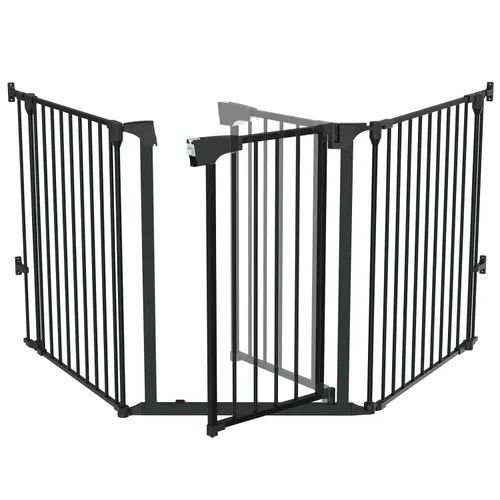 Vista 11 de Bonnlo Extensión de Puerta Alta de Un Panel, Negro