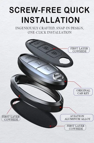 Vista 4 de Funda para llavero para Nissan Qashqai Juke X-Trail Micra Murano J10J11 X-Trail T31 T32 Maxima Altima Sentra Infiniti G35 QX56 FX35 Q50 G37