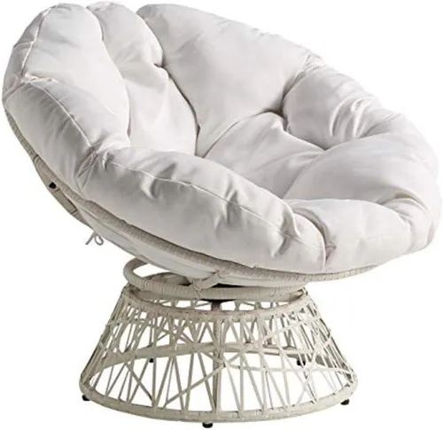 Vista 16 de OSP Home Furnishings – Silla Papasan de mimbre con giro de 360 grados, marco marrón con cojín marrón