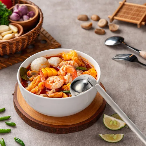 Vista 6 de meekoo 1 Pieza Cucharón de Acero Inoxidable para Sopa con Mango Cucharón con Borde Vertedor para Cocina Cocinando Sopa Salsa (1 oz)