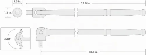 Vista 7 de TEKTON Unidad de 1/2 pulgada x barra de disyuntor de 18 pulgadas SBH00218
