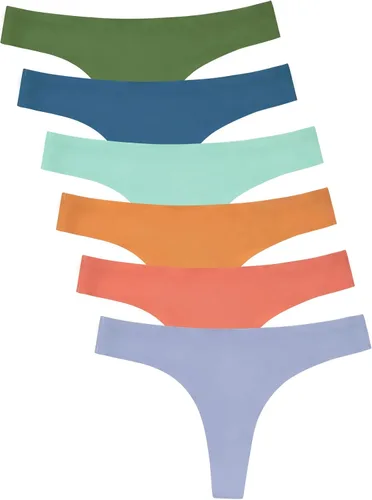 Vista 17 de Wealurre Tanga de microfibra de cintura baja para mujer sin costuras invisible