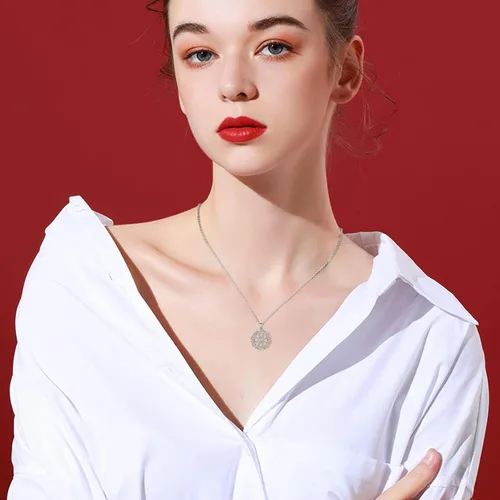 Vista 5 de VOVEAT Celtic Knot Necklace 925 Sterling Silver Good Luck Celtic Necklace Amulet Protection Necklace Birthday Valentines Day Gifts Amulet Protection