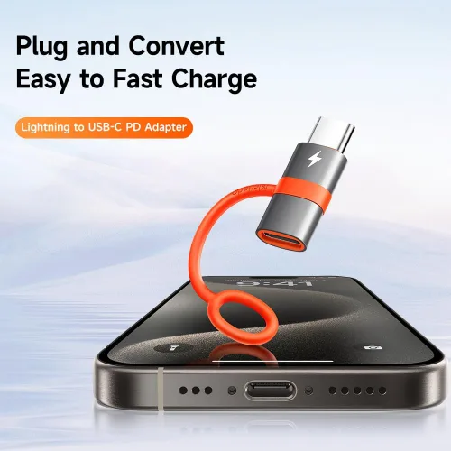 Vista 7 de mcdodo Adaptador Lightning hembra a USB C macho de 60 W Lightning a Tipo-C, compatible con carga y transferencia de datos para iPhone 15 16