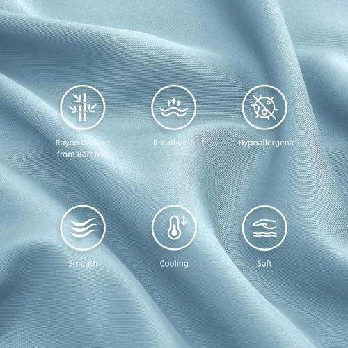 Vista 5 de Fundas de almohada estándar, fundas de almohada de viscosa refrescante de bambú con cierre de sobre, suave que absorbe la humedad para personas que