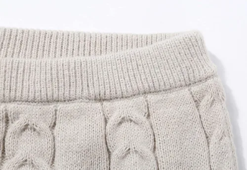 Vista 5 de CHARTOU - Conjunto de 2 piezas de suéter y falda larga de punto grueso trenzado para mujer, para invierno