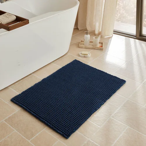 Vista 116 de Triohero Tapete de baño con diseño de gofre, tapete de baño pequeño y bohemio, antideslizante, lavable, ultra suave, súper absorbente, de secado