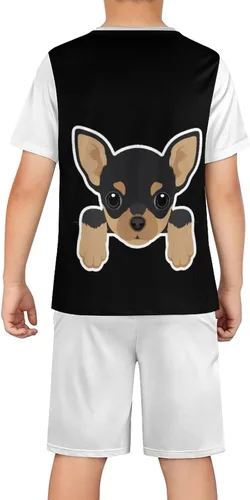 Vista 3 de NiuKom Conjunto de pantalones cortos para niños, conjunto de camiseta hawaiana de verano y pantalones cortos de malla para niños y adolescentes