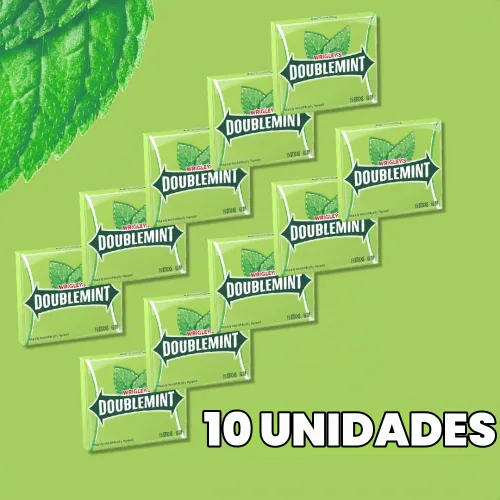 Vista 5 de Wrigley's Doublemint - Goma de mascar, 15 piezas, paquete de 10 Fresh breath, minty flavor, portable chewing gum,15 piece packs, gum packs for
