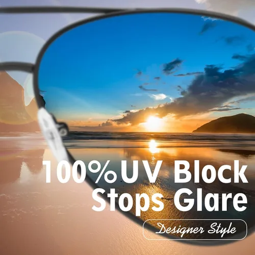 Vista 5 de DUCO Gafas de sol de aviador para hombres y mujeres, lentes de sol polarizadas vintage, lentes espejadas, marco de metal, sombras de diseñador 3025K