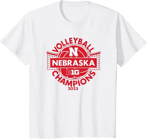 Vista 23 de Nebraska Cornhuskers Big Ten Champs 2023 Women's Volleyball T-Shirt
