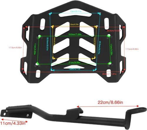 Vista 8 de Estante para maletero de motocicleta, portaequipajes para motocicleta, agujero hueco trasero, repuesto para portaequipajes MT09 2021