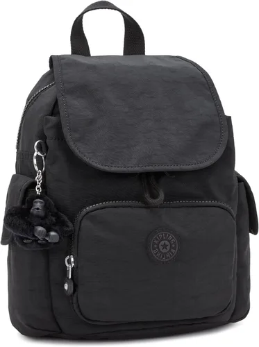 Vista 4 de Kipling Mochila estampada City Pack, Negro (Black Noir), Mini mochila City Pack para mujer, mochila ligera y versátil