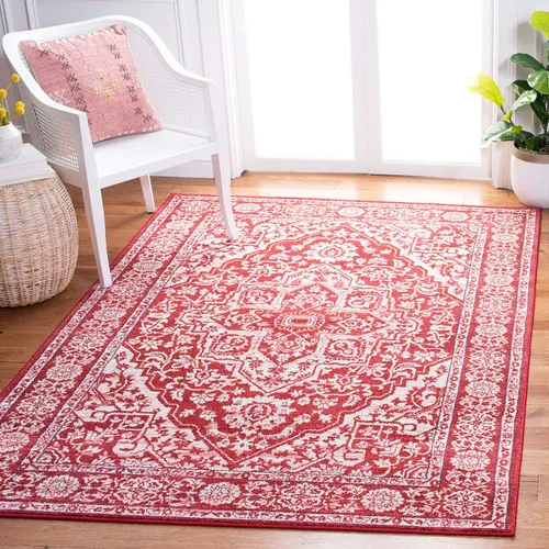 Vista 24 de Safavieh - Alfombra de 2 x 4 pies de la colección Brentwood color marfil y azul marino, alfombra que no suelta pelusas con diseño desgastado