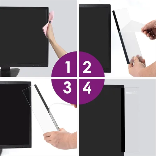 Vista 5 de MDOZQ Accesorios de escritorio de oficina, 2 unidades, monitor de computadora, tablero de mensajes, suministros para mujeres y hombres, soporte