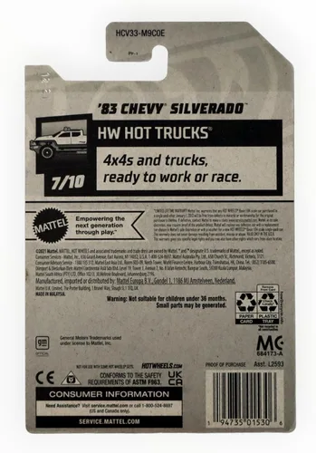 Vista 2 de Hot Wheels - Chevy Silverado '83 - HW Hot Trucks 7/10 [Verde] 114/250