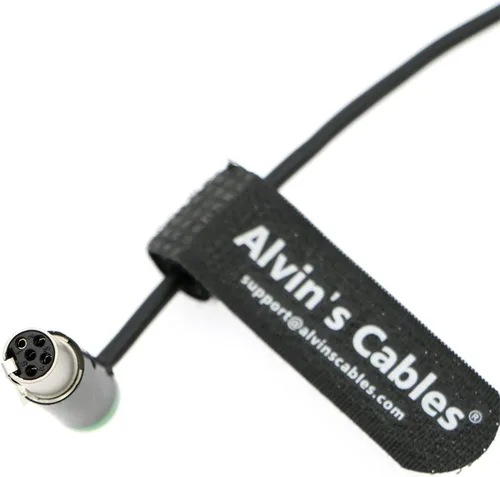 Vista 2 de Alvin's Cables Cable de audio macho TA5F de perfil bajo de 10 pulgadas (9.8 in) a doble LP XLR de 3 pines para Wisycom-MCR54, receptor