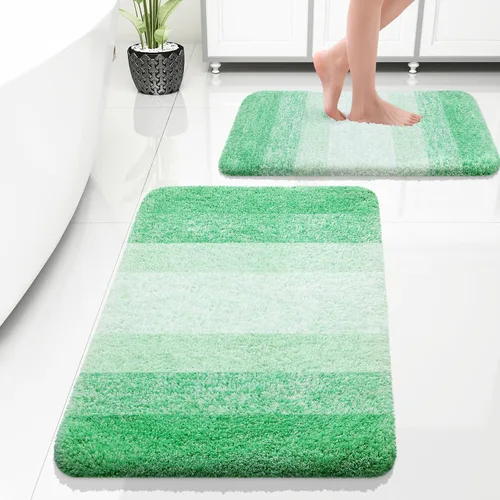 Vista 118 de OLANLY - Juego de tapetes para baño de 2 piezas, de microfibra, suaves y absorbentes, antideslizantes, lavables a máquina y para secadora, felpudos