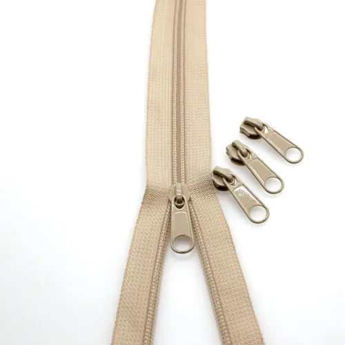 Vista 6 de Leekayer The Yards - Cremalleras de nailon beige #3 para coser, 10 yardas con 25 deslizadores para manualidades, bolsas de costura a medida