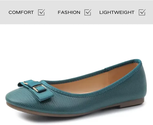 Vista 2 de Samilor Zapatos bajos y elegantes con lazo y puntera redonda para mujer, cómodos y sin cordones