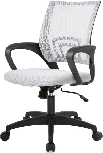 Vista 12 de Silla de oficina ergonómica con soporte lumbar, silla de escritorio de malla ajustable para dolor de espalda, taburete giratorio ejecutivo moderno