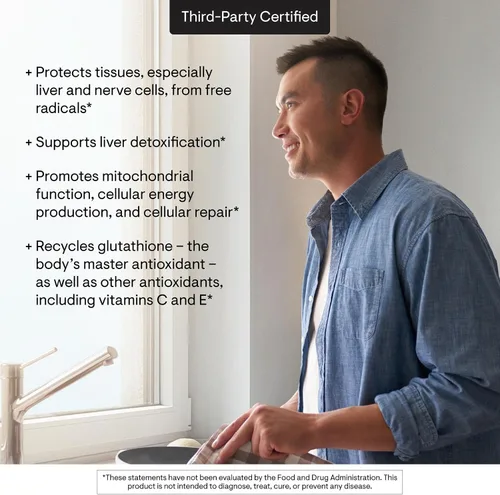 Vista 5 de THORNE - Ácido alfa lipoico - Proporciona apoyo antioxidante - Apoya la desintoxicación hepática y la salud nerviosa, ocular, metabólica y hepática*