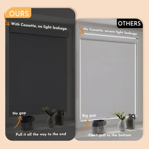 Vista 26 de Persilux Persianas enrollables opacas inalámbricas para ventanas, parada libre con cenefa, persianas de tela con aislamiento térmico, protección UV