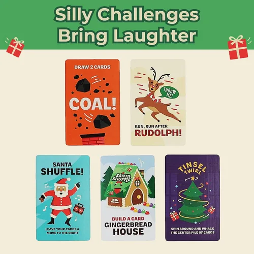 Vista 4 de Hootenanny Games Santa Shuffle - Juego de cartas navideñas en tiempo real