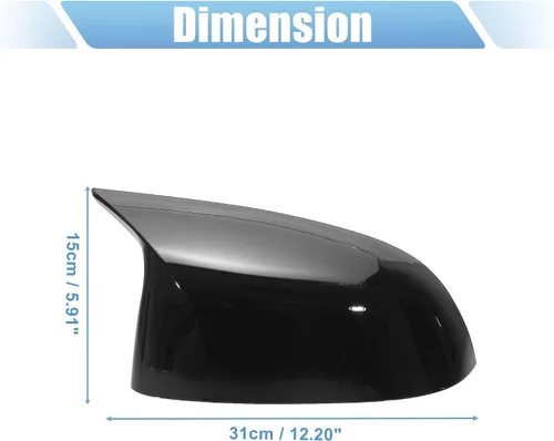 Vista 3 de X AUTOHAUX 1 par de tapas de repuesto para espejo retrovisor exterior de automóvil, color negro brillante para BMW X5 X4 X7 2019-2021 para BMW X6