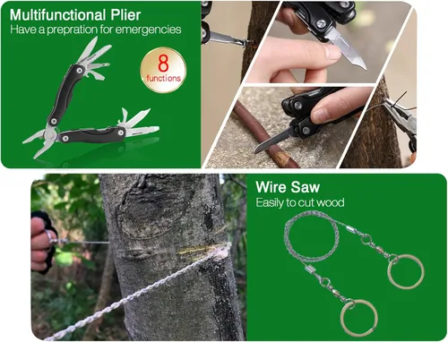 Vista 3 de Kit de primeros auxilios para lancha con herramientas de supervivencia, 123 piezas impermeables de emergencia con hebillas, accesorios compactos