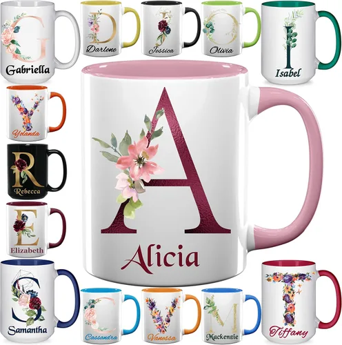 Vista 8 de Tazas de café personalizadas - Texto personalizado, foto, logotipo, imagen de collage, nombre inicial taza de monograma y tazas mágicas de cerámica