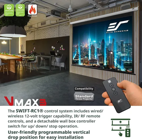 Vista 4 de Elite Screens VMAX 3 125" 16:9 Pantalla de proyector motorizada VMAX125UWH3 Negro