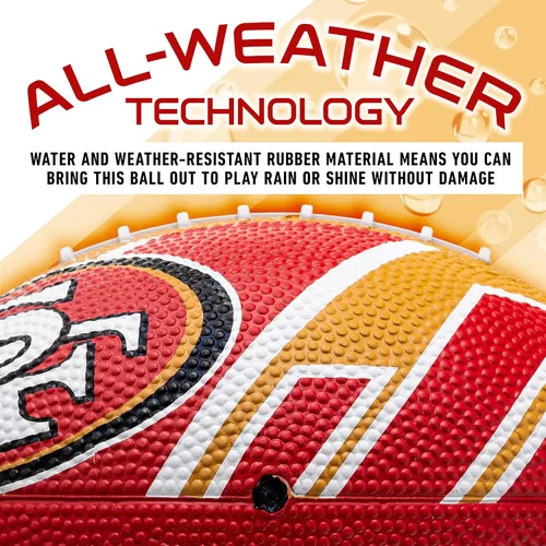 Vista 4 de Franklin Sports NFL Team Footballs - Rubber Youth Mini Balls for All Teams - Kids 8.5" Football + Air Pump Sets - Official NFL Licensed