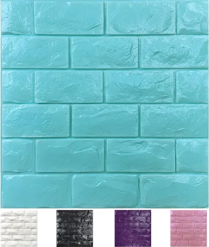 Vista 8 de 11 piezas de paneles de pared 3D de ladrillo falso adhesivo de despegue y pegado, papel tapiz de ladrillo blanco, paneles de pared de espuma