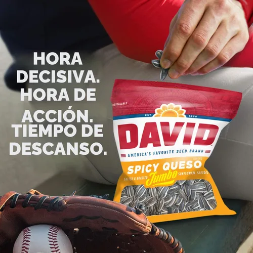 Vista 6 de DAVID Seeds Jumbo Girasol, edición limitada Javier Baez Spicy Queso, 5.25 oz