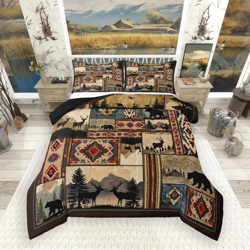 Vista 15 de Feelyou, juego de ropa de cama estilo vaquero tamaño individual para niños, juego de edredón occidental para niños y niñas, desierto del lejano