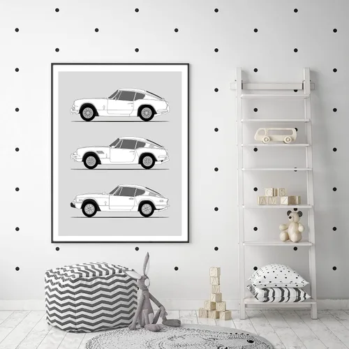 Vista 5 de Idea Network Póster hecho a mano compatible con Triumph GT6, arte de pared hecho a mano, decoración de Triumph GT6 MK I II III Generations History