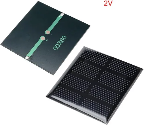 Vista 2 de uxcell - 5 unidades de 2 V 160 mA Poly Mini módulo de panel de células solares DIY para teléfono luz juguetes cargador 2.362 in x 2.362 in