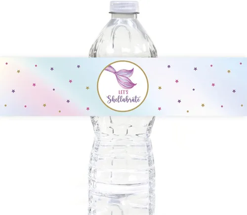 Vista 13 de Andaz Press Etiquetas impermeables para botellas de agua de primer cumpleaños con diseño de arco iris bohemio, envolturas brillantes para botellas