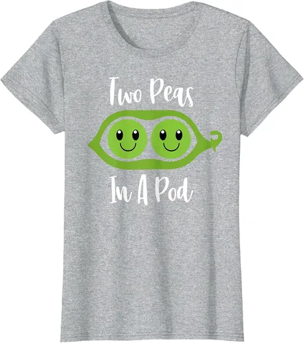 Vista 48 de Two Peas in A Pod Couples Matching Best Friend Cute Veg T-Shirt Baby Blue